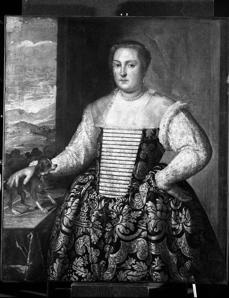 Portrait of a Woman (1580) by Francesco Montemezzano — original painting reproduced as a hand-painted oil on canvas
