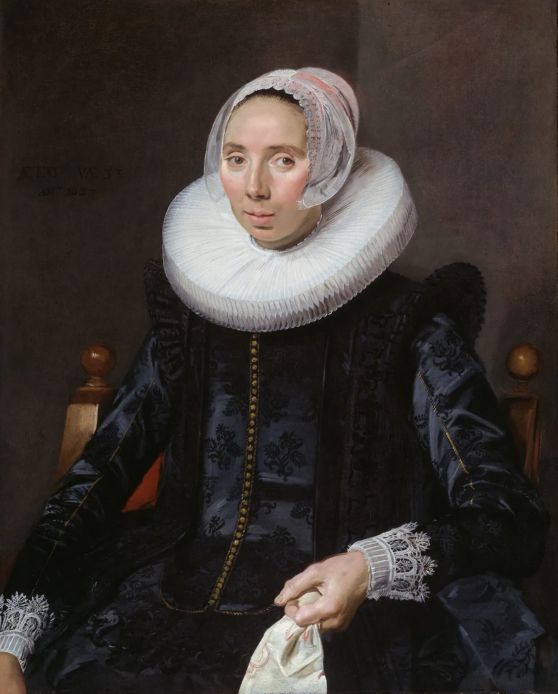 Portrait of a woman (1627) by Frans Hals — original painting reproduced as a hand-painted oil on canvas