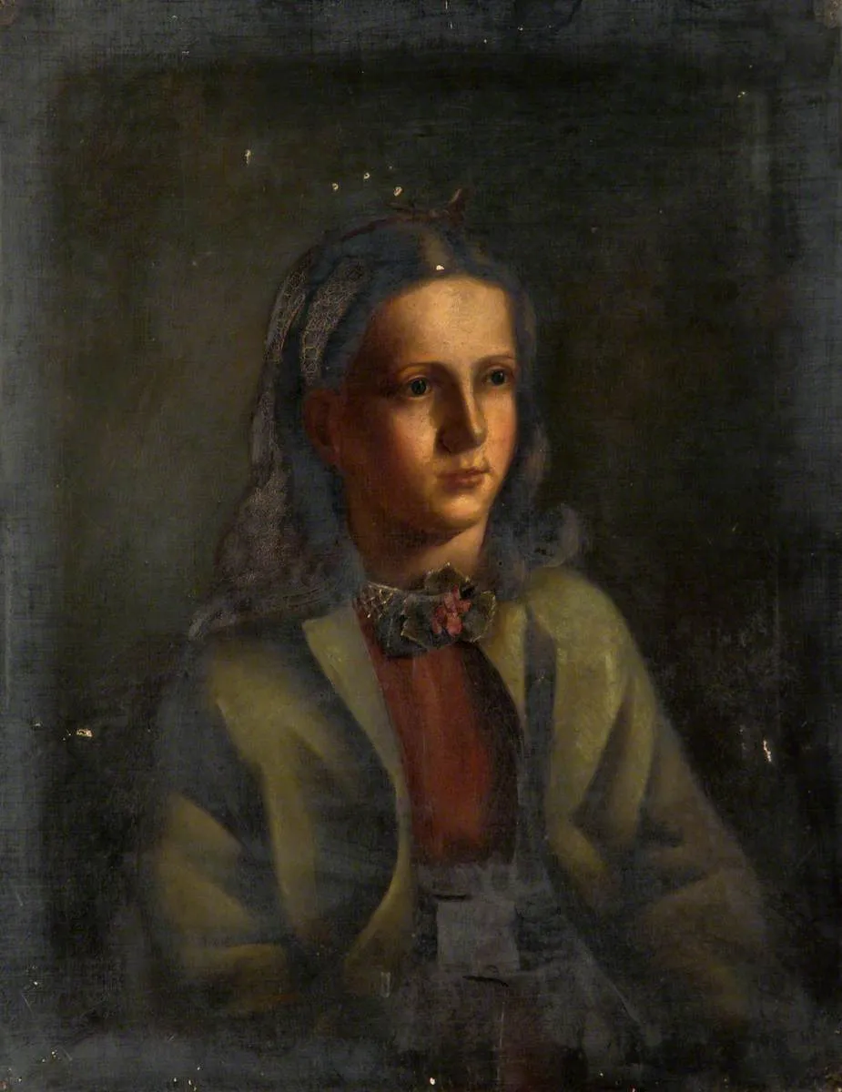 Portrait of a Young Girl by Charles Middleton — original painting reproduced as a hand-painted oil on canvas