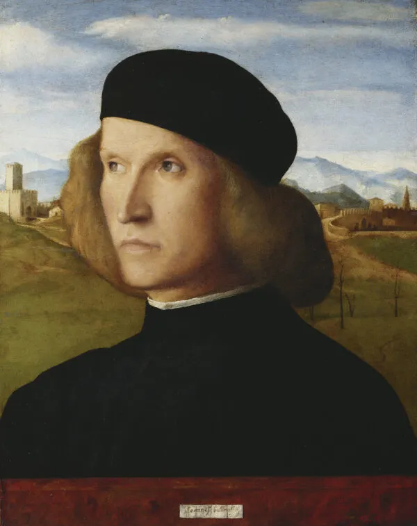 Portrait of a Young Man (1505) by Giovanni Bellini — original painting reproduced as a hand-painted oil on canvas