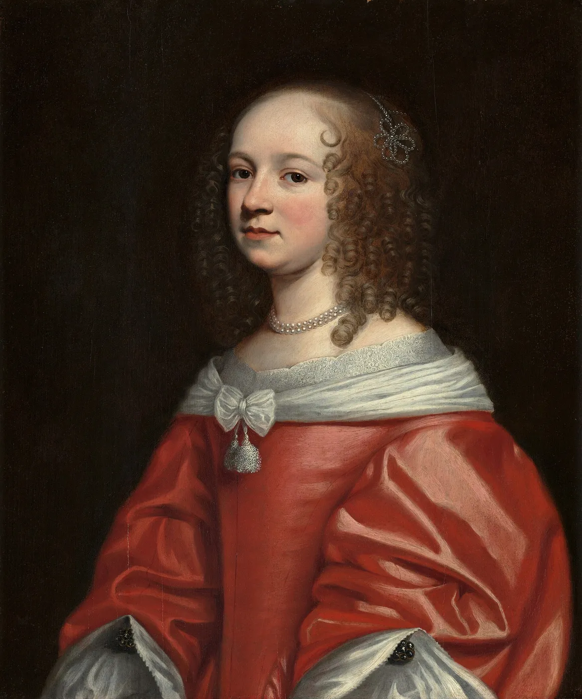 Portrait of a young woman (1652) by Arnold van Ravesteyn — original painting reproduced as a hand-painted oil on canvas