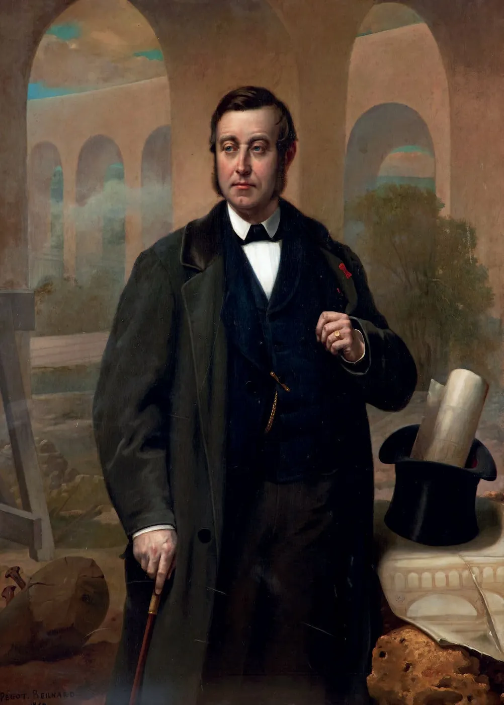 Portrait of Albert Bassompierre-Sewrin (1869) by Bernard Pégot — original painting reproduced as a hand-painted oil on canvas