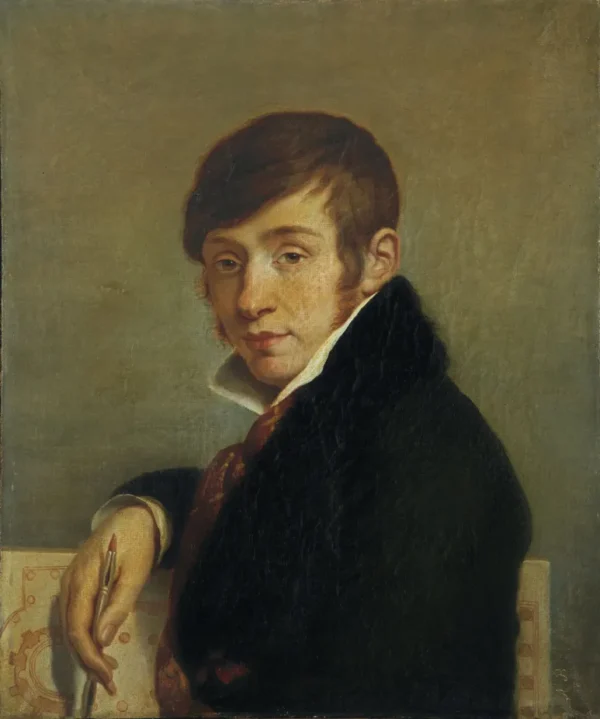 Portrait of an architect (1806) by Adélaïde Binart — original painting reproduced as a hand-painted oil on canvas