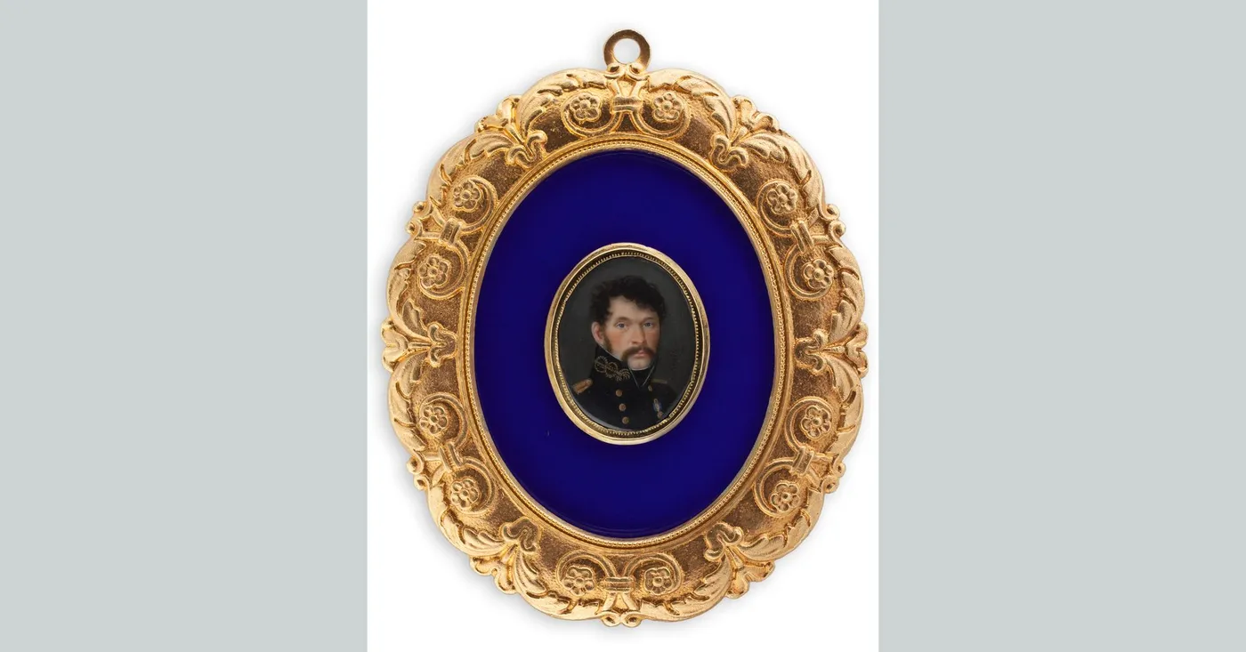 Portrait of an officer by F. L. Schmitz — original painting reproduced as a hand-painted oil on canvas
