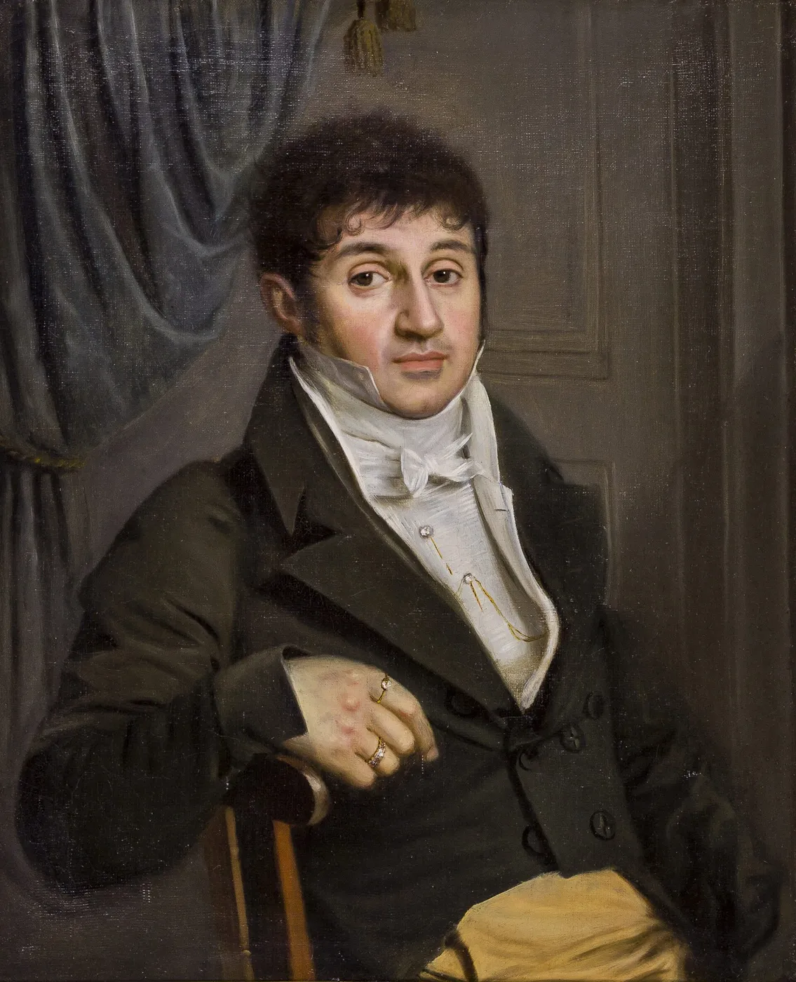 Portrait of Antoine-Victor-Benoist Desmars, Major of Trembla (1812) by Césarine Lombard — original painting reproduced as a hand-painted oil on canvas