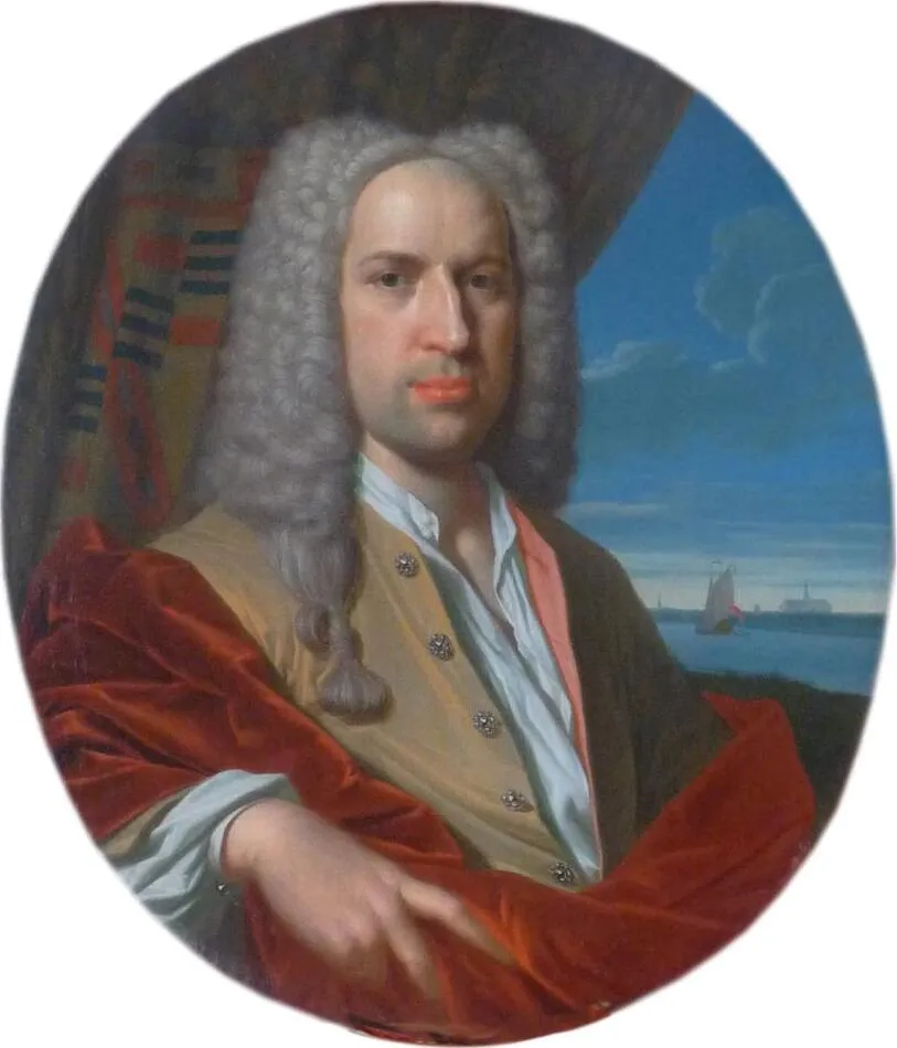 Portrait of Ascanius van Sypesteyn (1694-1744) (1732) by Frans Decker — original painting reproduced as a hand-painted oil on canvas