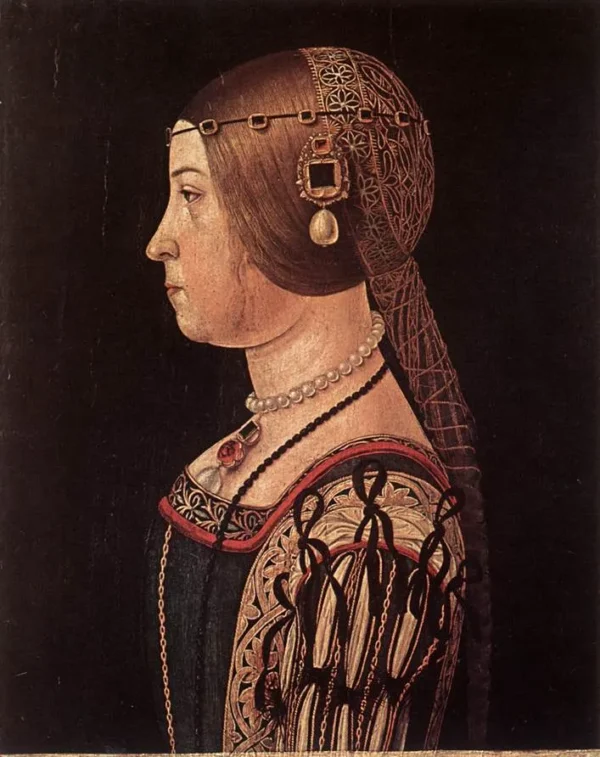 Portrait of Barbara Pallavicino (1510) by Alessandro Araldi — original painting reproduced as a hand-painted oil on canvas