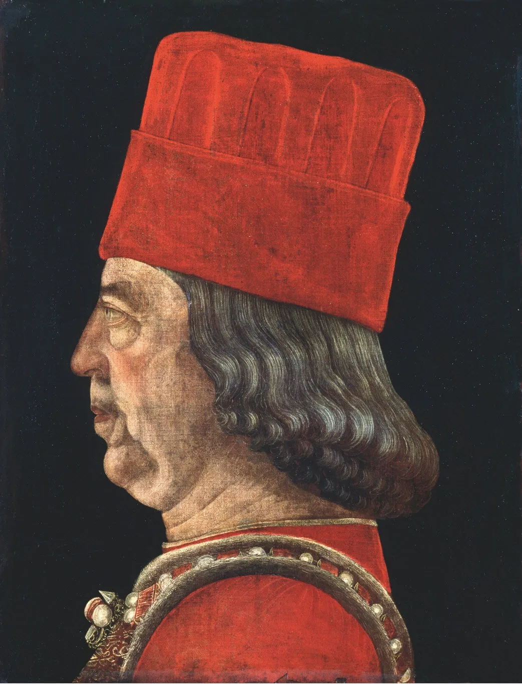 Portrait of Borso d’Este (1470) by Baldassare Estense — original painting reproduced as a hand-painted oil on canvas