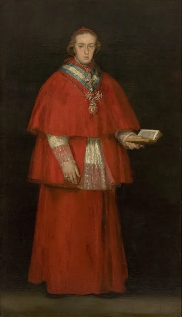 Portrait of Cardinal Luis María de Borbón y Vallabriga (1800) by Francisco Goya — original painting reproduced as a hand-painted oil on canvas