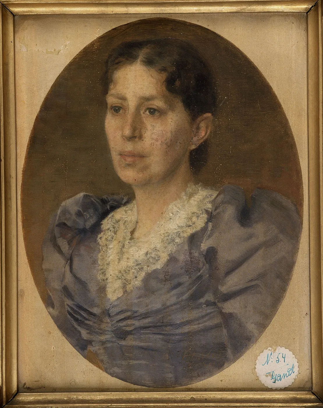 Portrait of Clara Cogen-Ledeganck (1891) by François-Joseph Halkett — original painting reproduced as a hand-painted oil on canvas