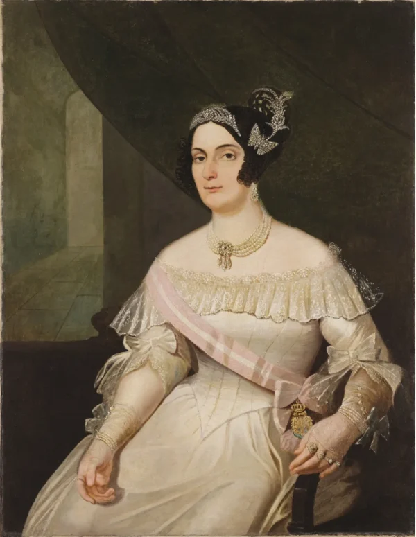 Portrait of Domitila de Castro Canto e Melo, Marquise of Santos (1826) by Francisco Pedro do Amaral — original painting reproduced as a hand-painted oil on canvas