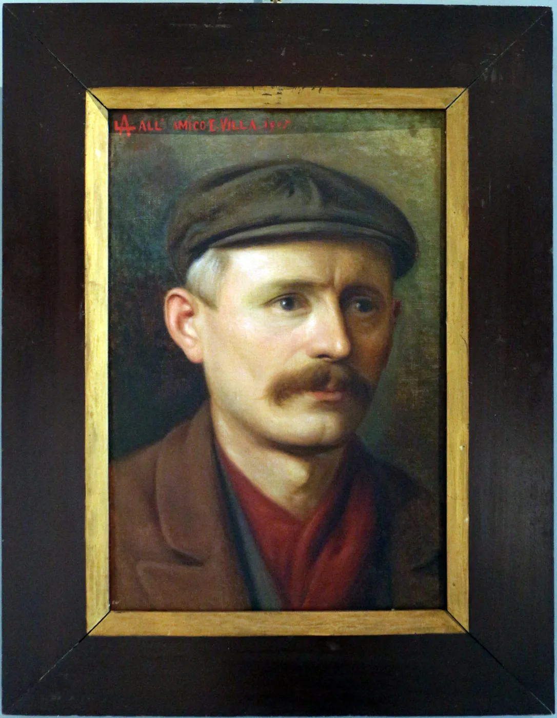 Portrait of Enrico Villa (1905) by Alessandro Landriani — original painting reproduced as a hand-painted oil on canvas