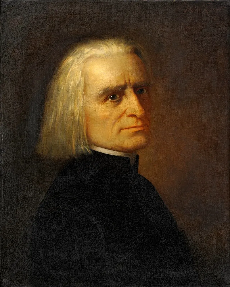 Portrait of Franz Liszt (1811-1886) (1868) by Carl Ehrenberg — original painting reproduced as a hand-painted oil on canvas