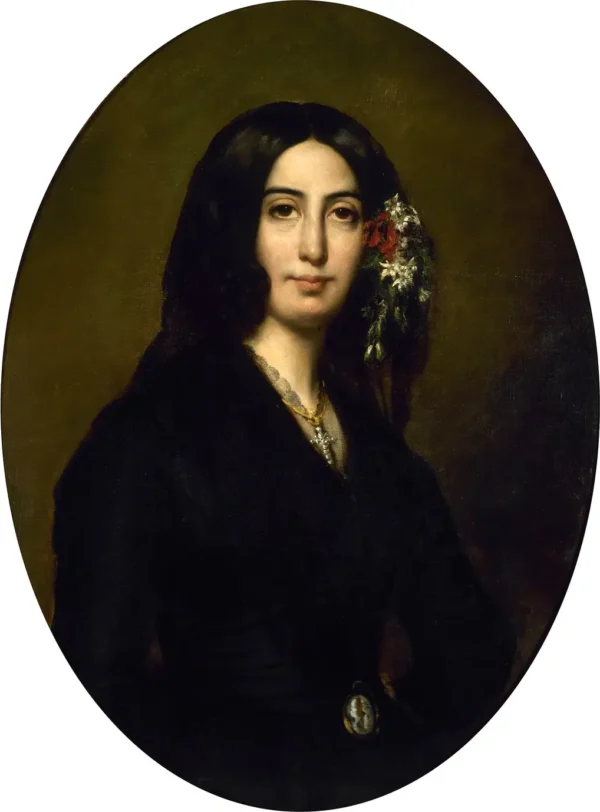 Portrait of George Sand (1838) by Auguste Charpentier — original painting reproduced as a hand-painted oil on canvas