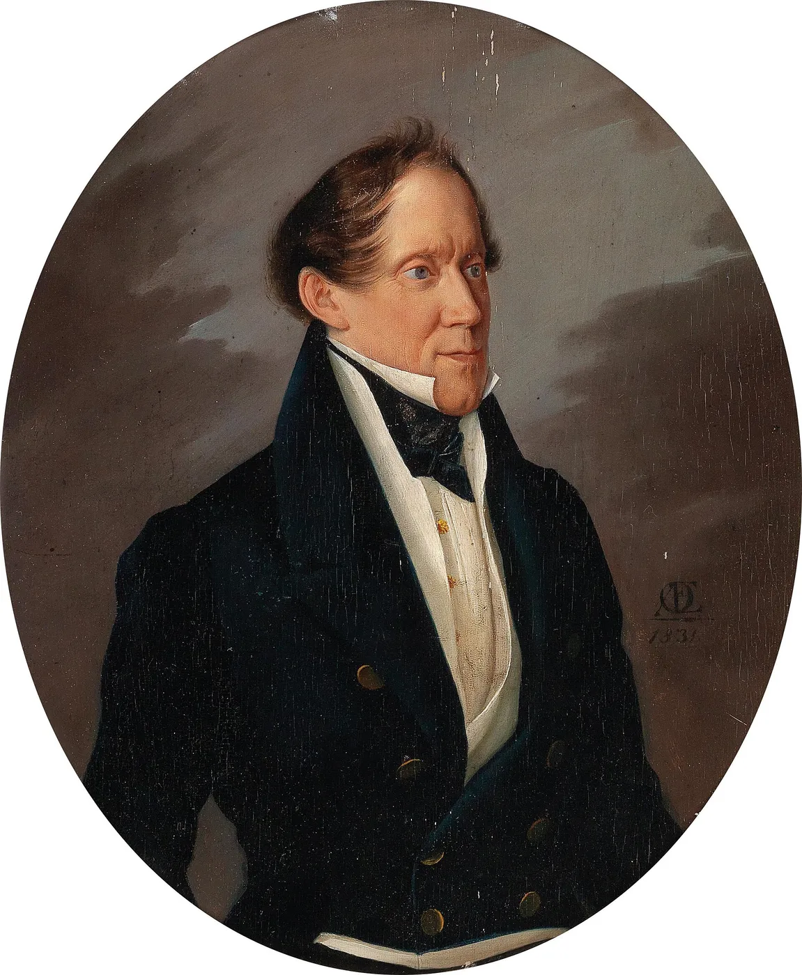 Portrait of Joseph Ritter von Neuwirth (1831) by Carl Oesterley — original painting reproduced as a hand-painted oil on canvas