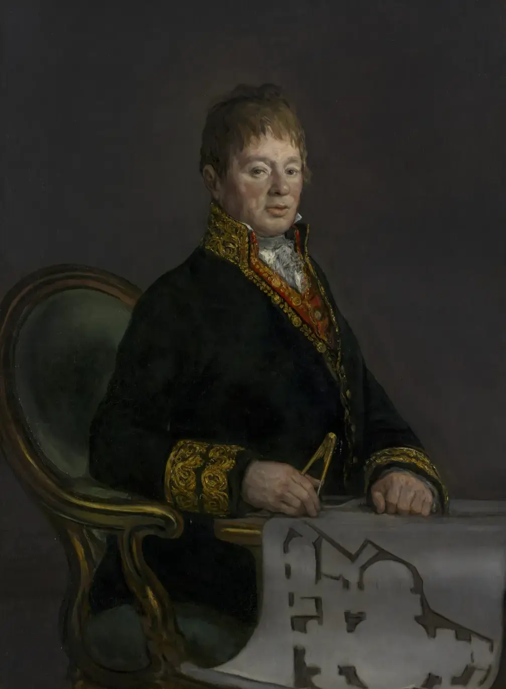 Portrait of Juan Antonio Cuervo (1819) by Francisco Goya — original painting reproduced as a hand-painted oil on canvas