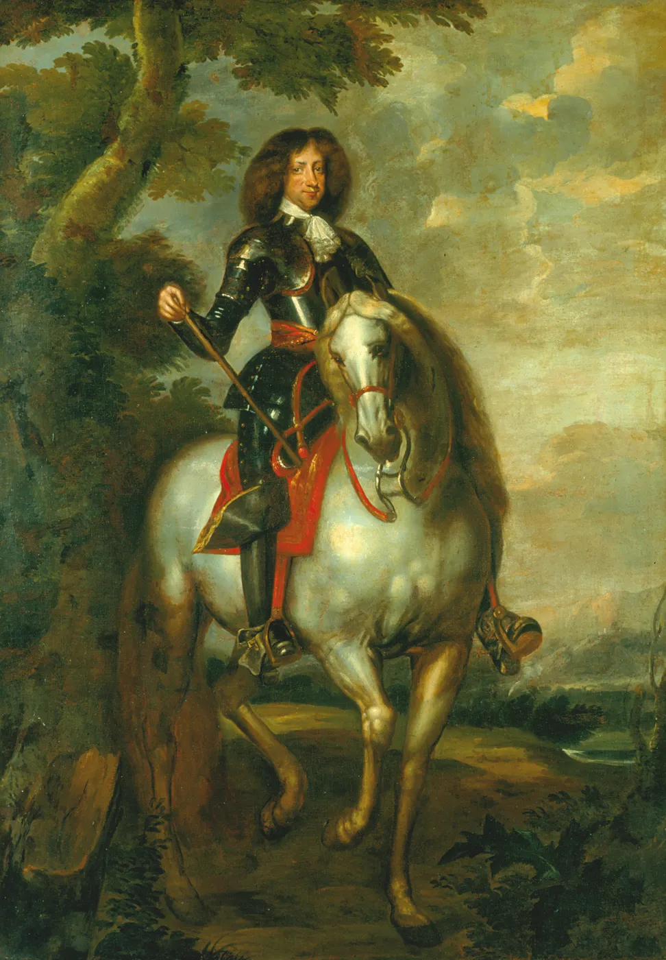 Portrait of King Christian V on horseback as a crown prince (1667) by Abraham Wuchters — original painting reproduced as a hand-painted oil on canvas