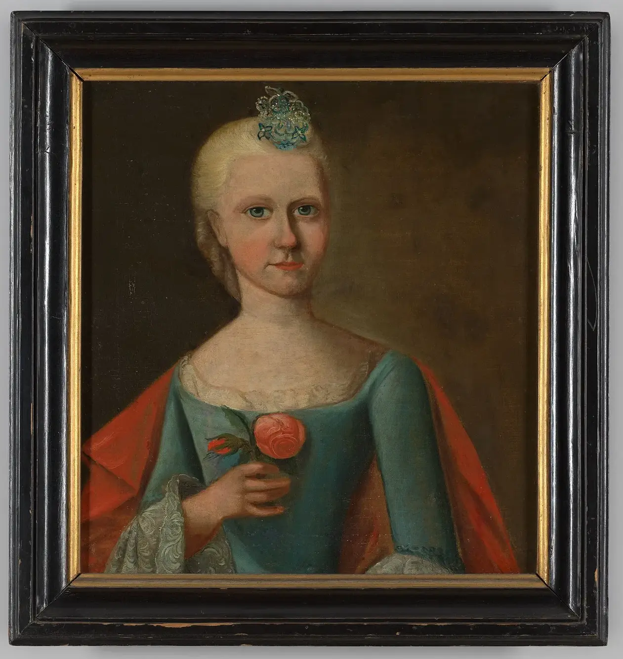 Portrait of Margaretha Lamberta van Eck (1751-1811) (1757) by A. Bauer — original painting reproduced as a hand-painted oil on canvas