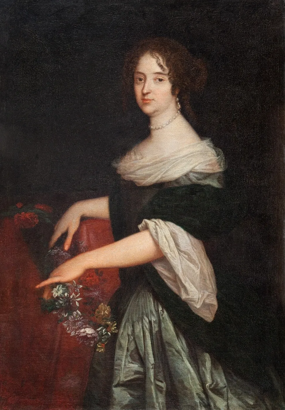 Portrait of Maria Anna Wielopolska. (1675) by Claude Callot — original painting reproduced as a hand-painted oil on canvas