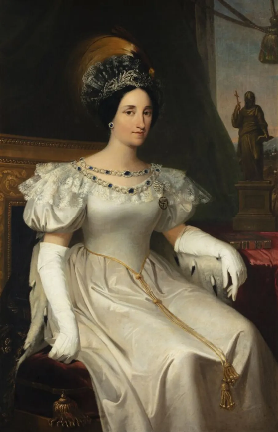 Portrait of Maria Beatrix Victoria of Savoia (1792-1840) (1836) by Adeodato Malatesta — original painting reproduced as a hand-painted oil on canvas