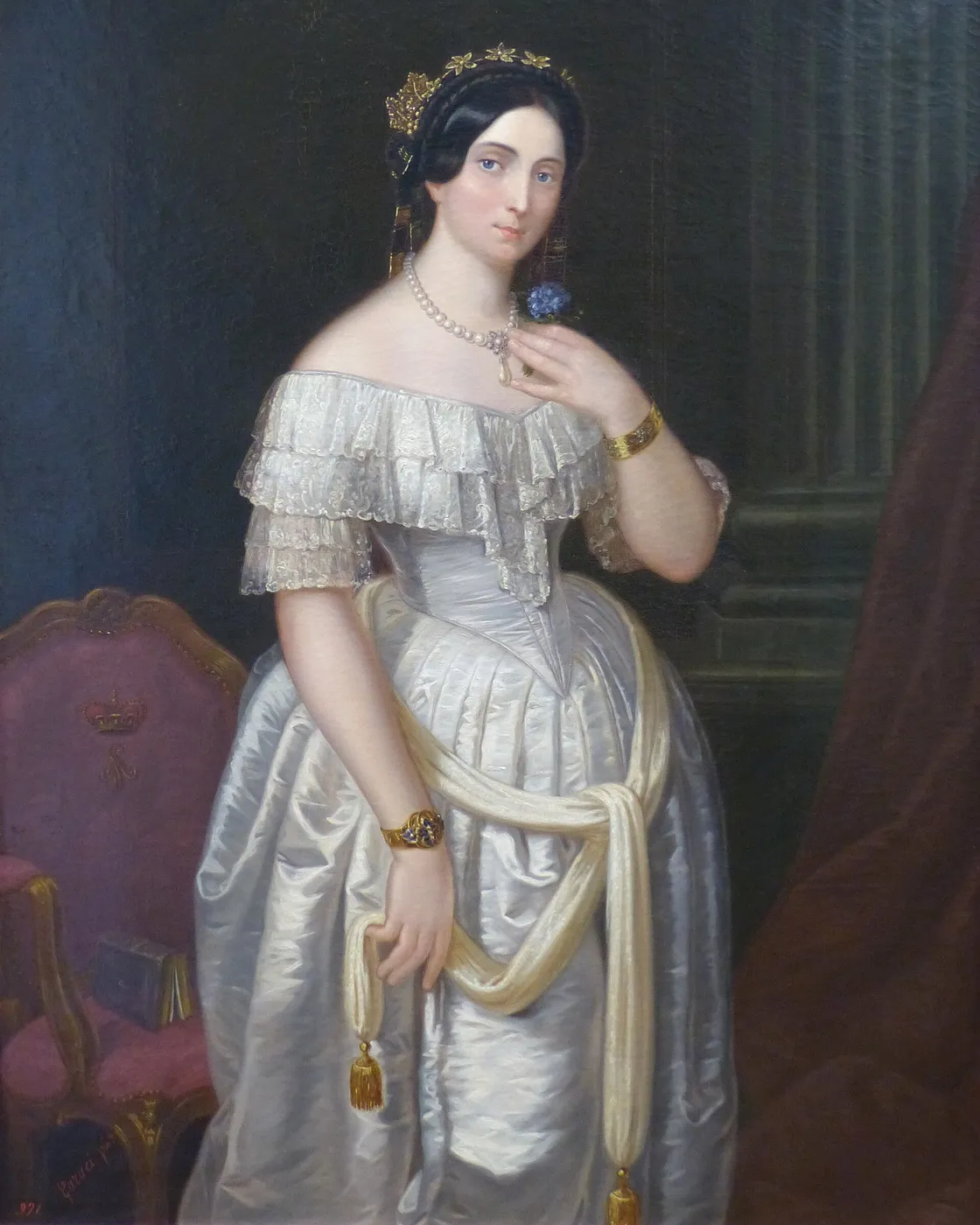 Portrait of Maria-Letizia Bonaparte-Wyse (1858) by Carlo Garacci — original painting reproduced as a hand-painted oil on canvas