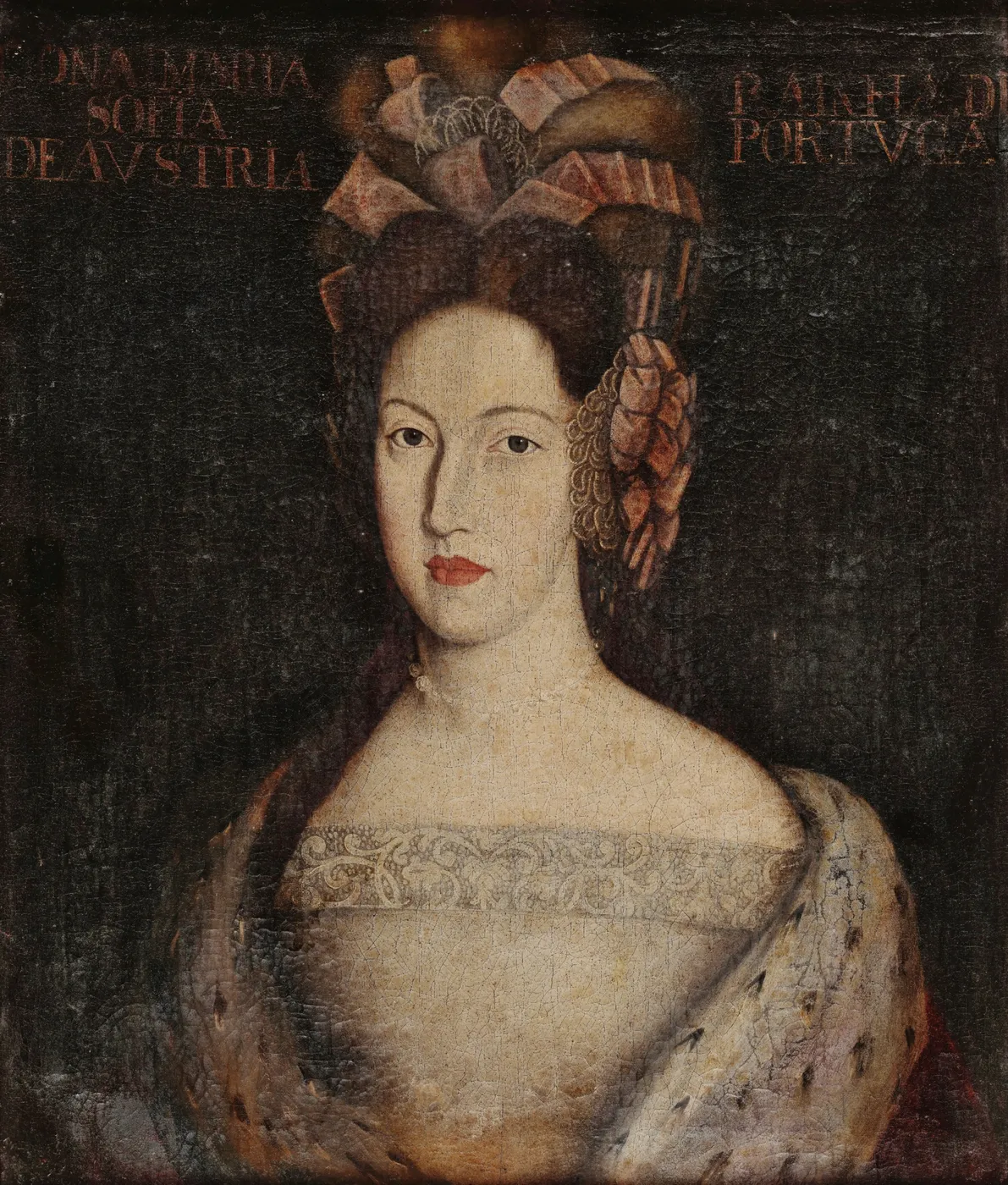 Portrait of Maria Sofia of the Palatinate (1690) by Antonio Oliveira de Louredo — original painting reproduced as a hand-painted oil on canvas