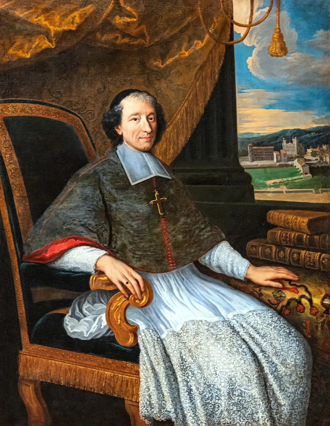 Portrait of Monsignor Charles le Goux de la Berchère (1800) by Bon Boullogne — original painting reproduced as a hand-painted oil on canvas