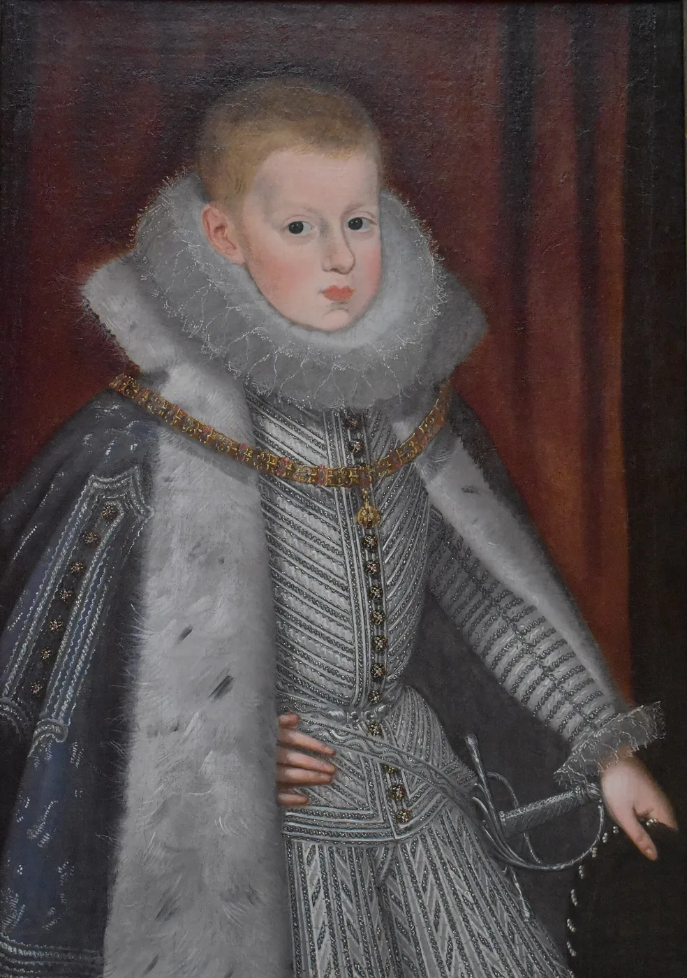 Portrait of Philip IV (1613) by Bartolomé González y Serrano — original painting reproduced as a hand-painted oil on canvas