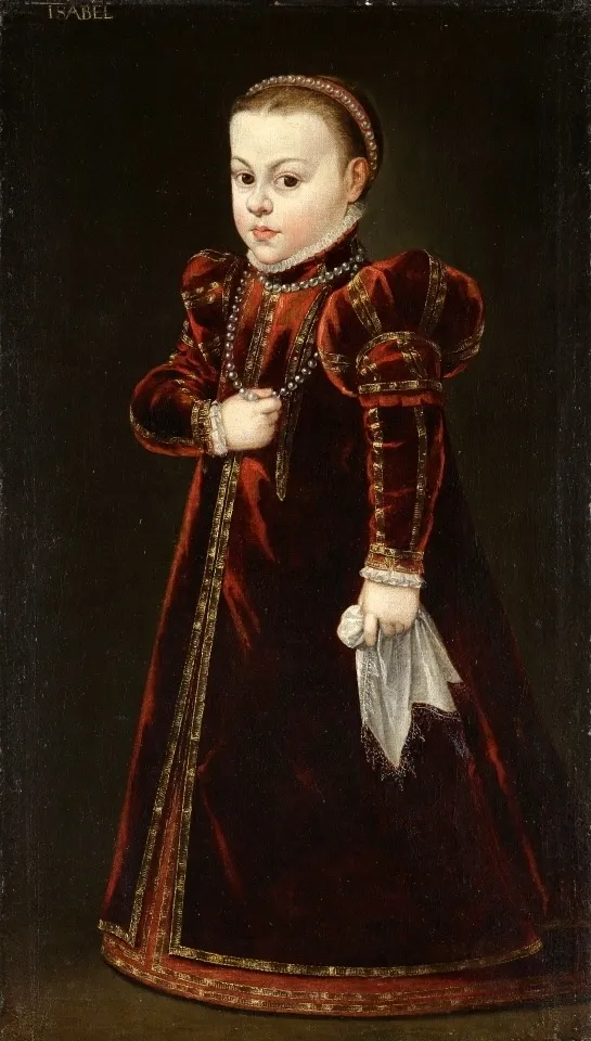 Portrait of Princess Isabella Vasa (1564-1566). (1566) by Domenicus Verwilt — original painting reproduced as a hand-painted oil on canvas