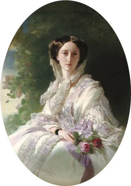 Portrait of Queen Olga von Württemberg (1856) by Franz Xaver Winterhalter — original painting reproduced as a hand-painted oil on canvas
