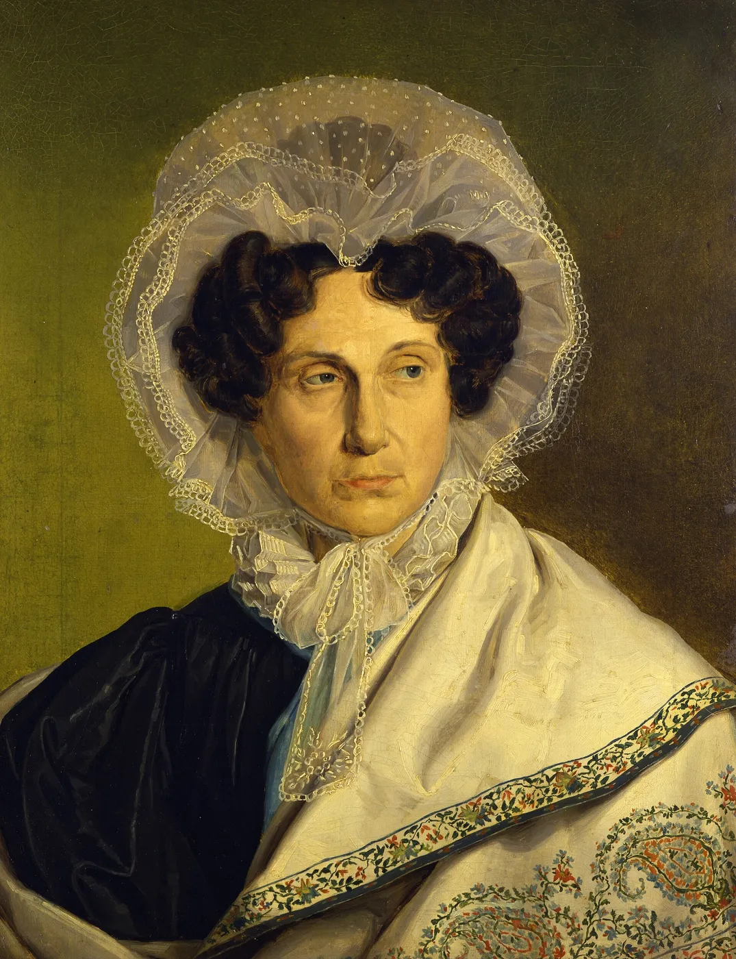 Portrait of the Artist’s Mother (1833) by Alfred Rethel — original painting reproduced as a hand-painted oil on canvas