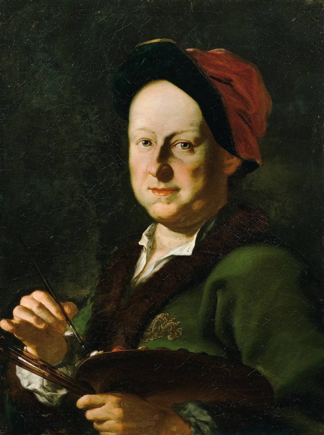 Portrait of the battle painter August Querfurt (1696-1761) (1752) by Franz Sebald Unterberger — original painting reproduced as a hand-painted oil on canvas