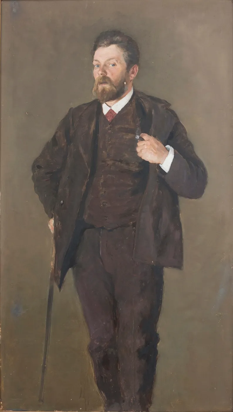 Portrait of the Businessman Albert E. Kock (2000) by Christian Eggen — original painting reproduced as a hand-painted oil on canvas