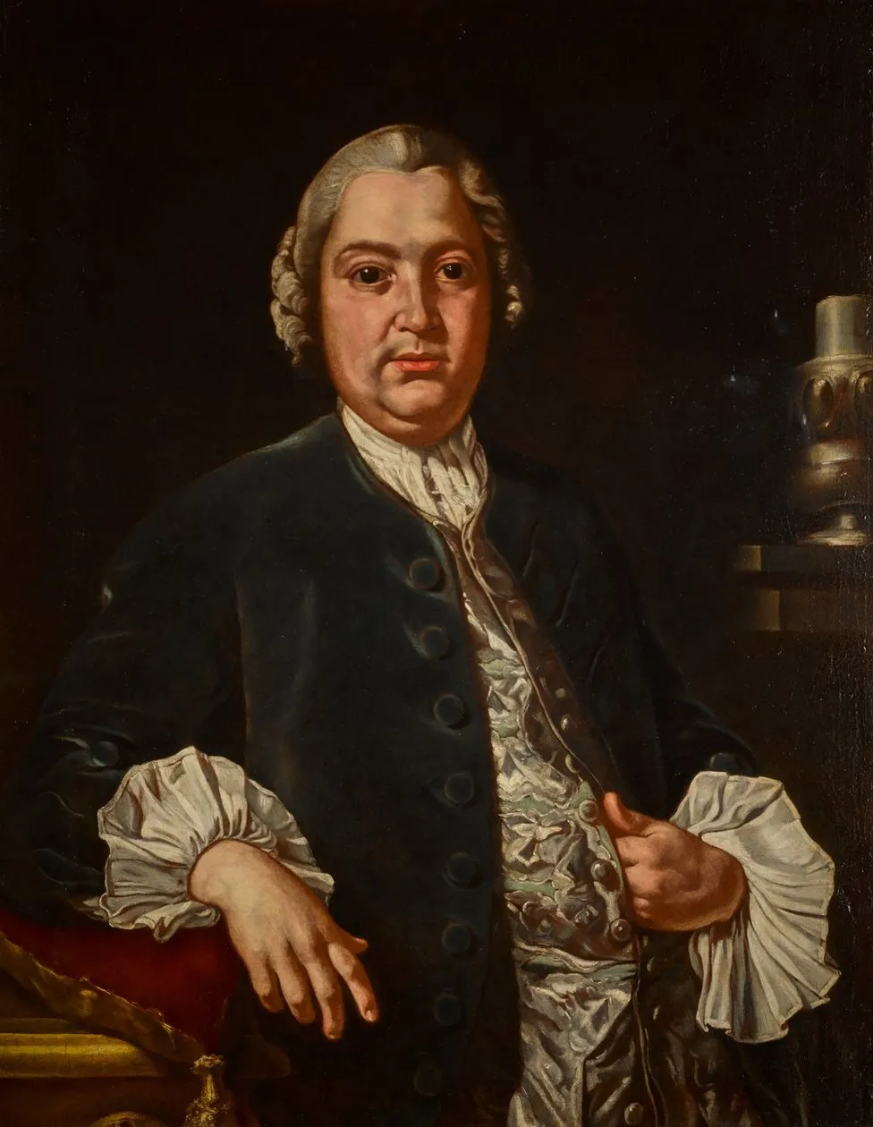 Portrait of the composer Niccolò Jommelli (1750) by Carlo Amalfi — original painting reproduced as a hand-painted oil on canvas