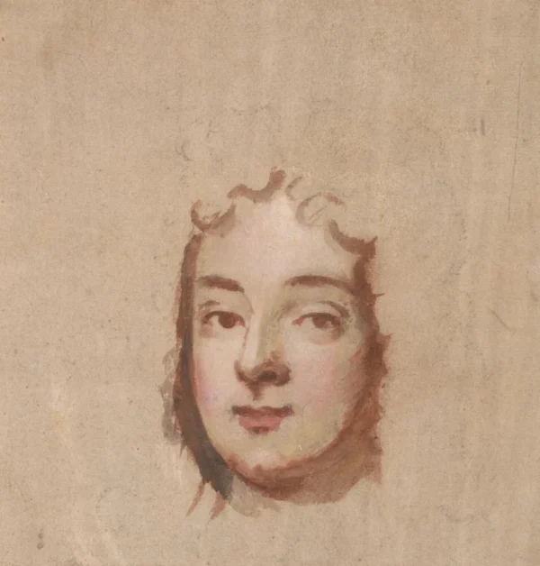 Portrait Study of a Man’s Face by Charles Beale — original watercolour reproduced as a hand-painted oil on canvas
