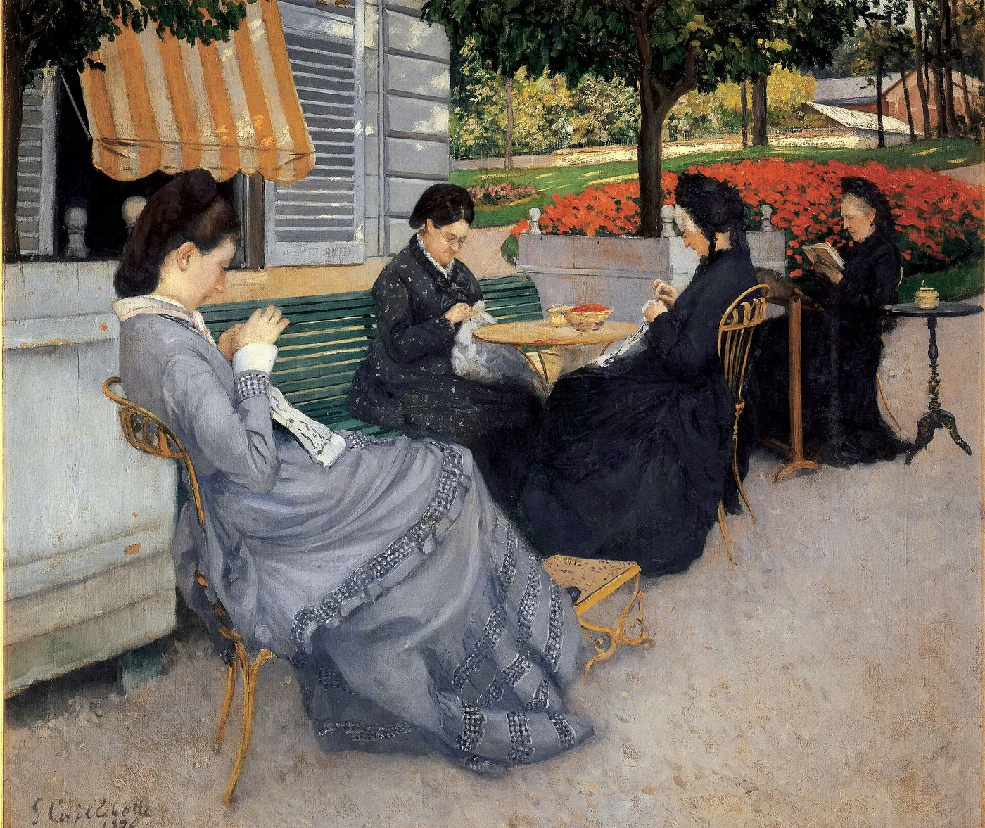 Portraits in the Countryside (1876) by Gustave Caillebotte — original painting reproduced as a hand-painted oil on canvas