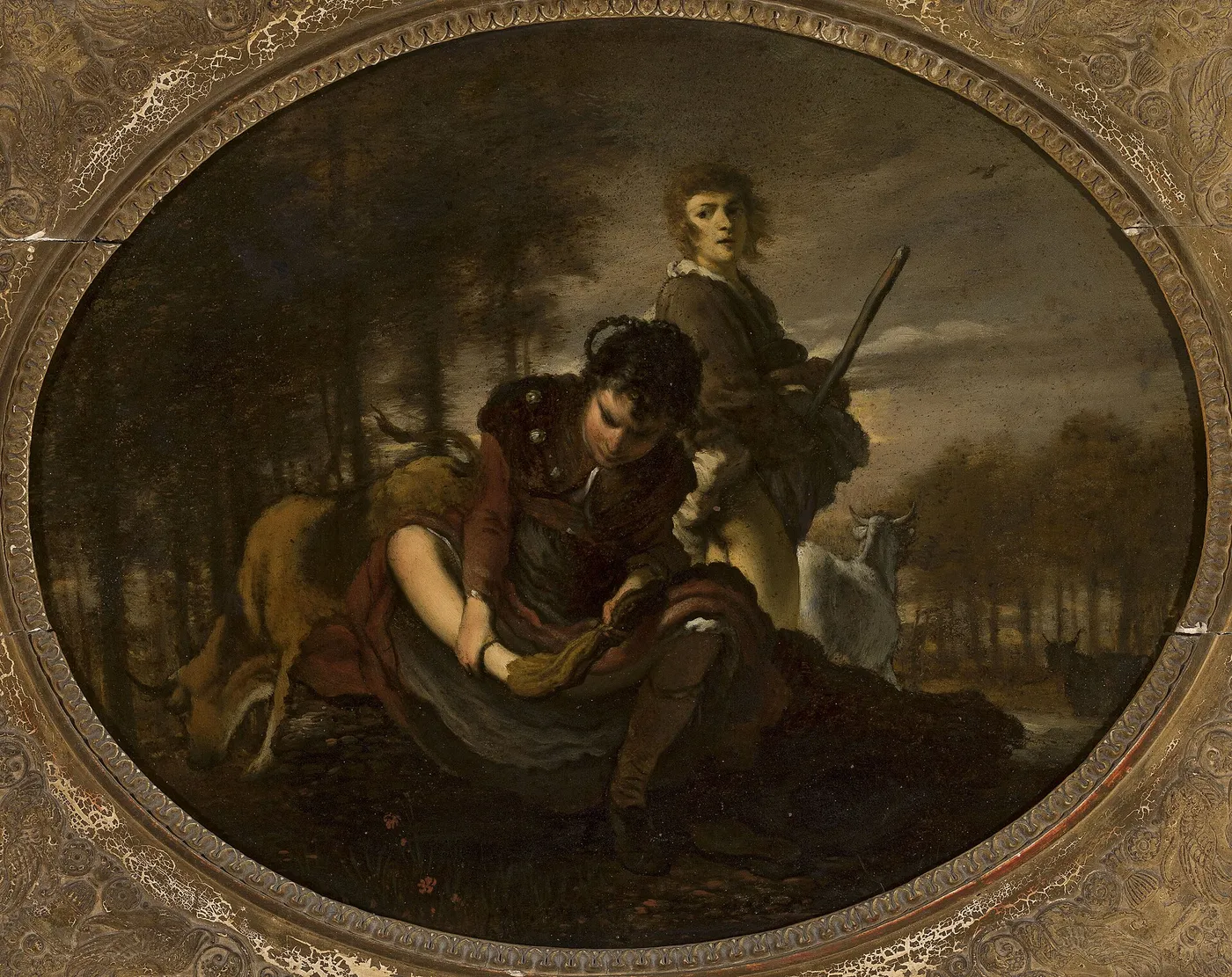 Preparations before crossing the river by Carel de Moor — original painting reproduced as a hand-painted oil on canvas
