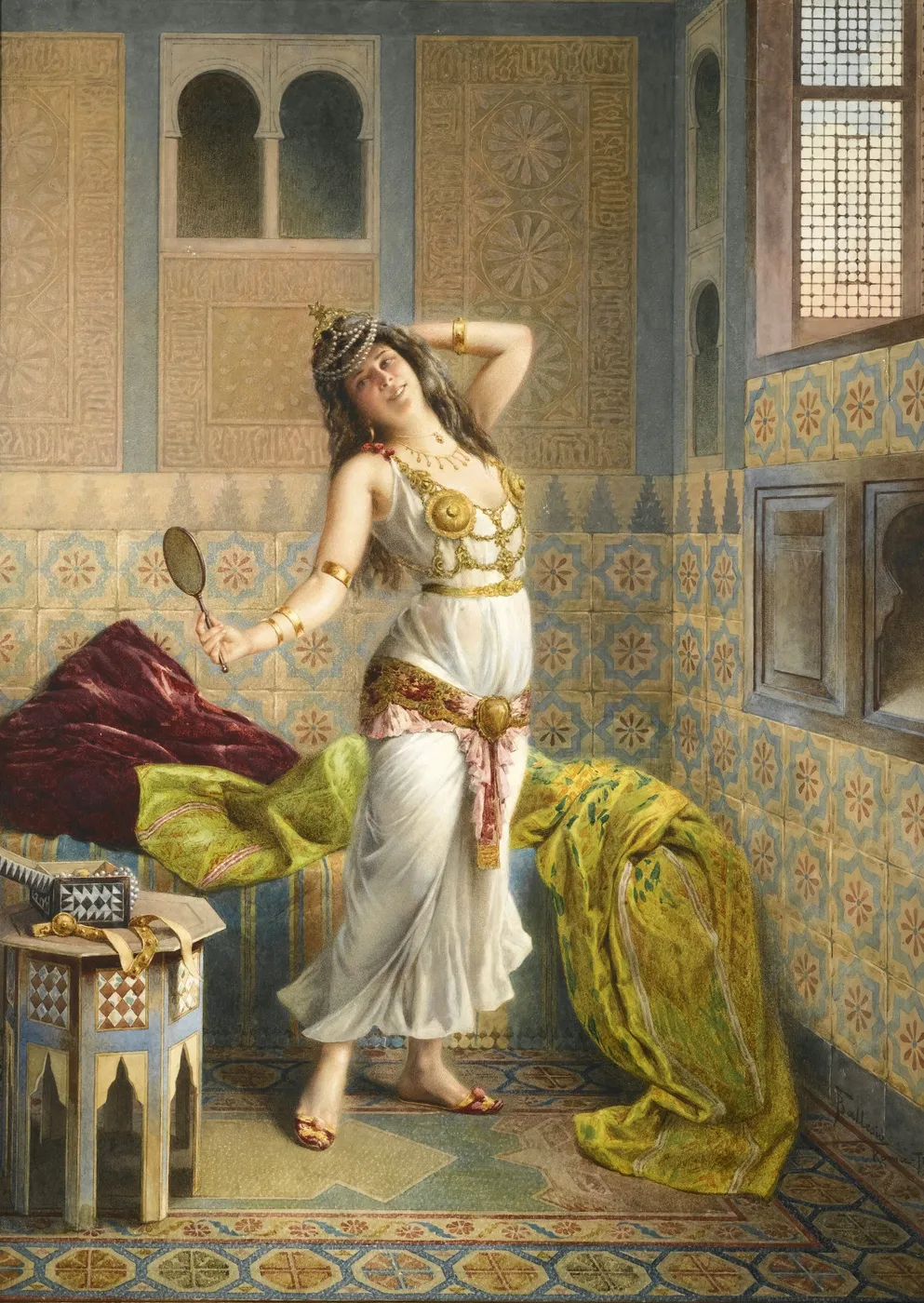 Preparing for the dance by Francesco Ballesio — original painting reproduced as a hand-painted oil on canvas