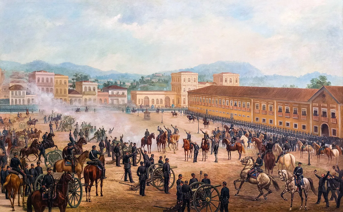 Proclamation of the Republic (1893) by Benedito Calixto — original painting reproduced as a hand-painted oil on canvas
