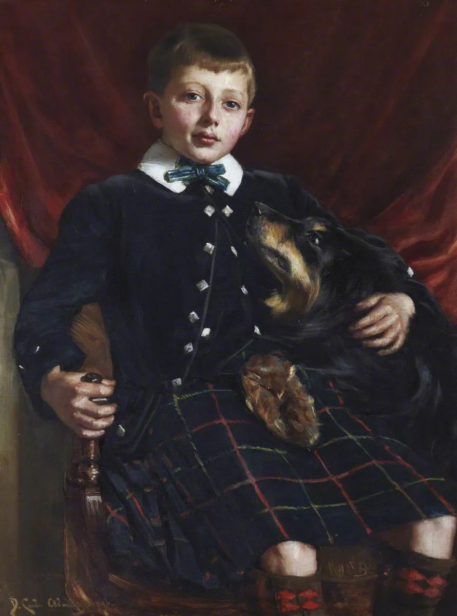 Professor D. R. Dow (aged nine) (1898) by David Comba Adamson — original painting reproduced as a hand-painted oil on canvas