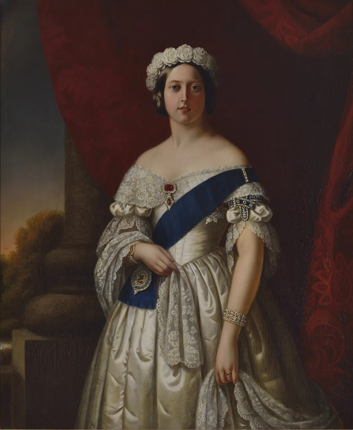 Queen Victoria of England (1845) by Alexander Melville — original painting reproduced as a hand-painted oil on canvas