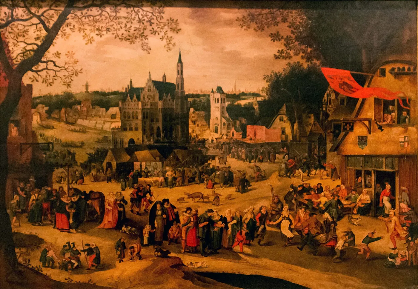 Quermesse de Audenaerde by David Vinckboons, Museu Nacional de Arte Antiga (1600) by David Vinckboons — original painting reproduced as a hand-painted oil on canvas