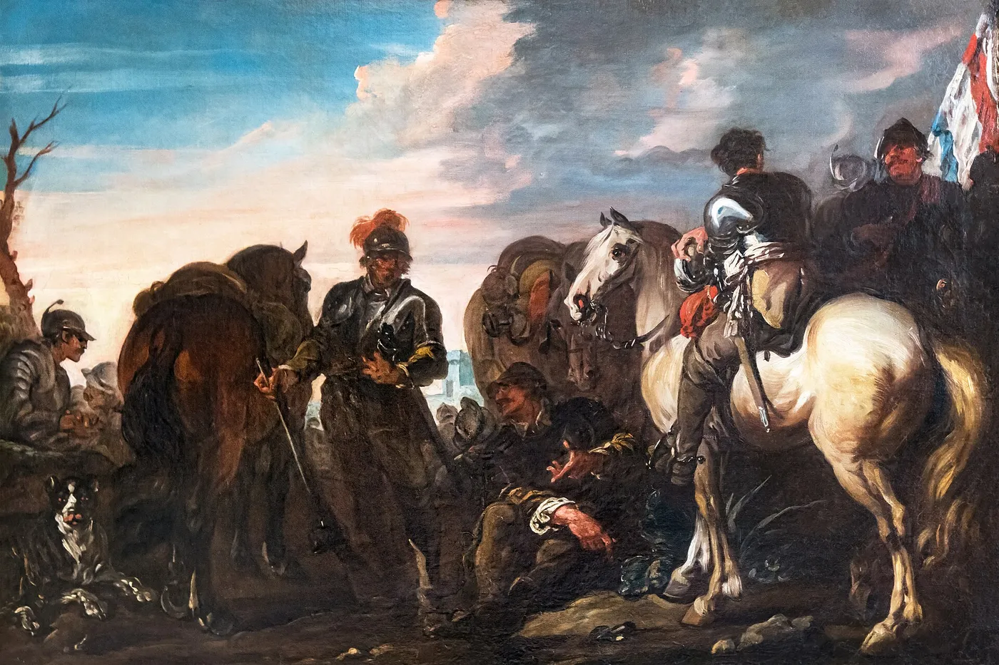 Rest of the soldiers (1726) by Charles Parrocel — original painting reproduced as a hand-painted oil on canvas