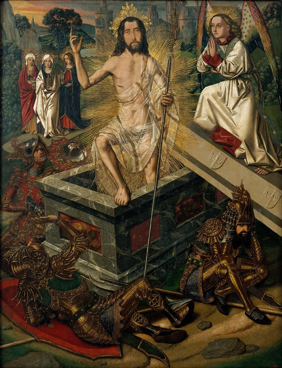Resurrection of Christ (1475) by Bartolomé Bermejo — original painting reproduced as a hand-painted oil on canvas