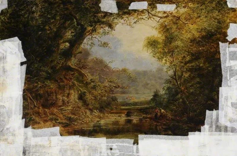 Rivelin Valley, near Black Brook, Sheffield (1860) by Christopher Thomson — original painting reproduced as a hand-painted oil on canvas