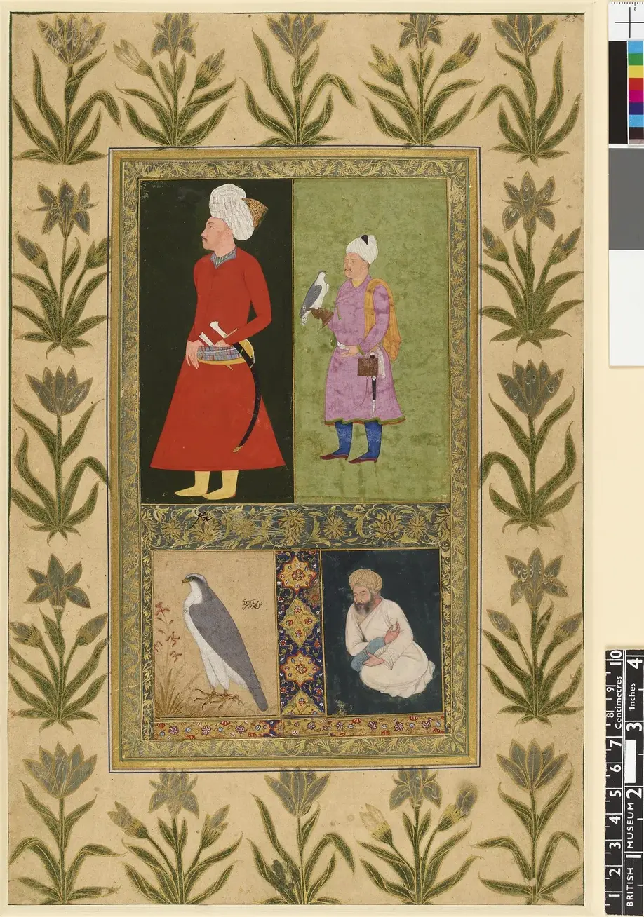 Riza Khudabanda Mirza with three other figures — Bishandas