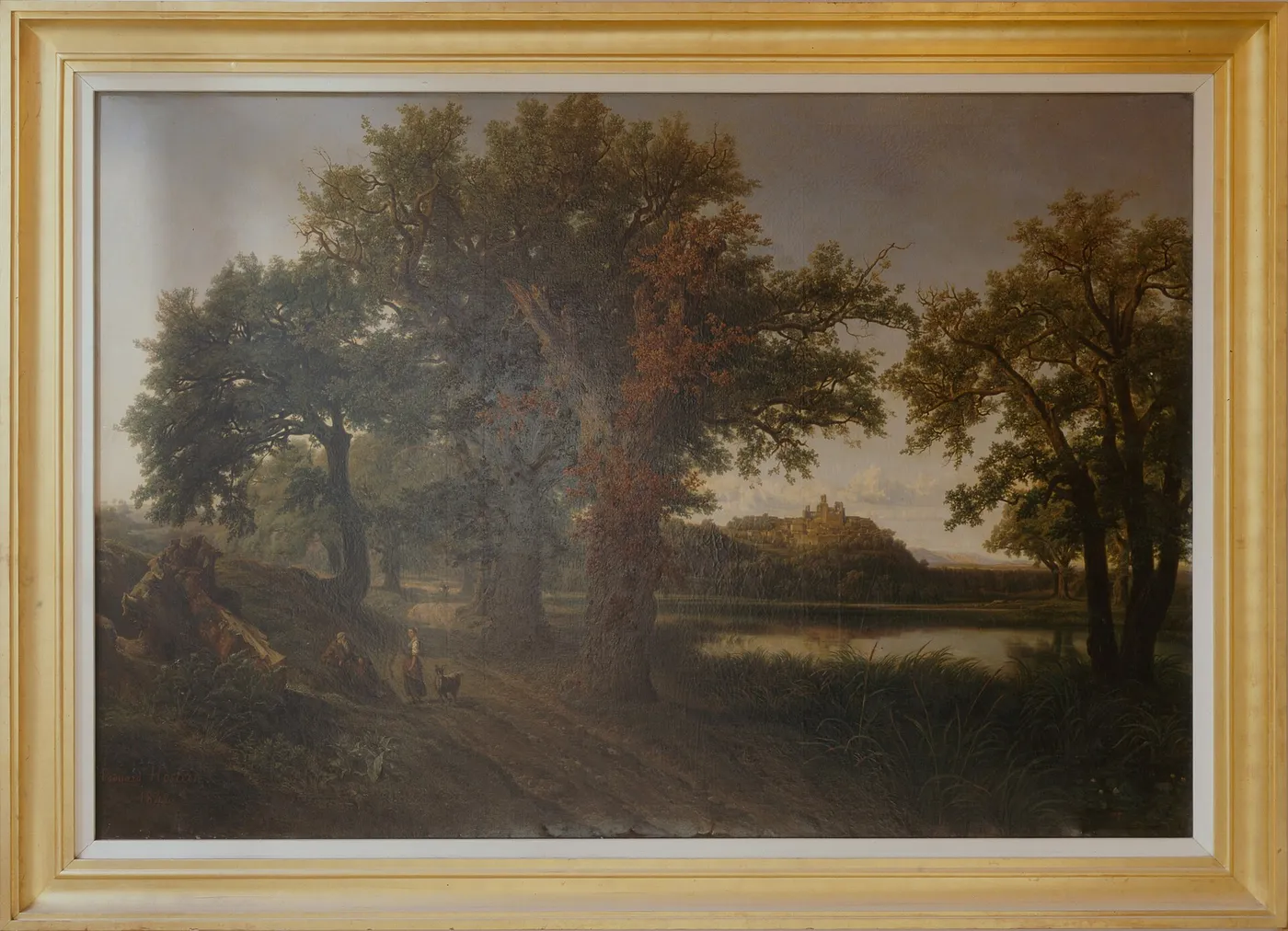 Ruines du château de Chabrillan by Édouard Hostein — original painting reproduced as a hand-painted oil on canvas