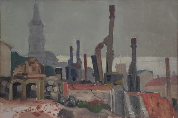 Ruins (1918) by Alex Rapp — original painting reproduced as a hand-painted oil on canvas