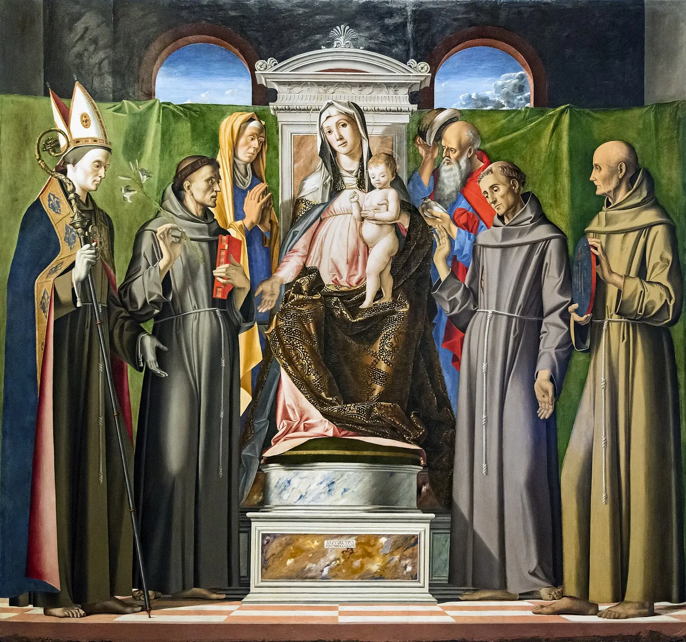 Sacra conversazione (1480) by Alvise Vivarini — original painting reproduced as a hand-painted oil on canvas