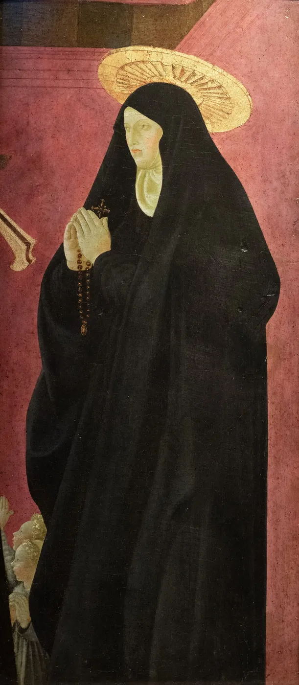 Saint and Two Children, Fragment (1435) by Paolo Uccello — original painting reproduced as a hand-painted oil on canvas